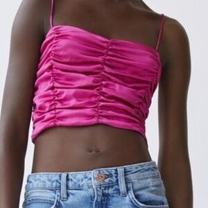 NWOT Zara Draped Crop Top